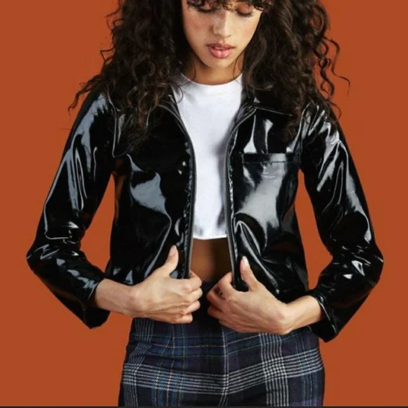 UNIF Cropped Vinyl Jacket - Picture 2 of 7